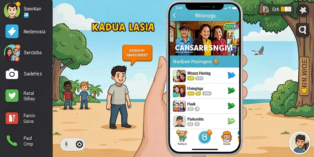 Screenshot menampilkan karakter utama dalam mode petualangan.