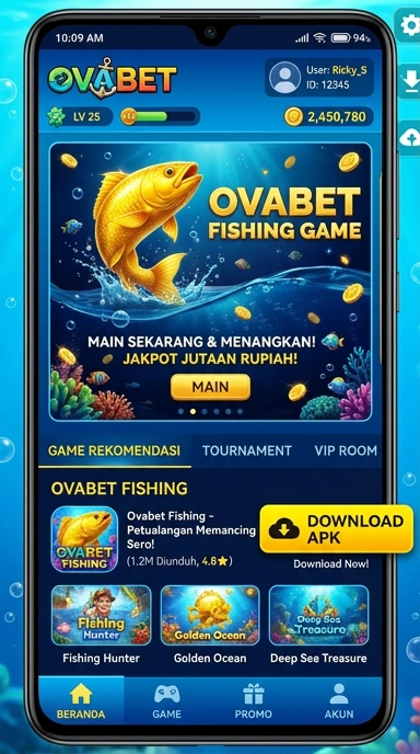 Pratinjau antarmuka ovabet — aplikasi APK resmi Android v3.7.4